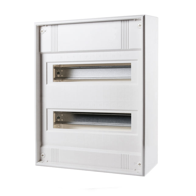 Aufputz Verteiler 2-reihig, 24TE, reinweiß, ohne Türe