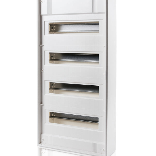 Aufputz Verteiler 4-reihig, 48TE, reinweiß, ohne Türe