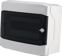 AP-Wohnungsverteiler 1-reihig, 12TE, IP65, transparente Tür