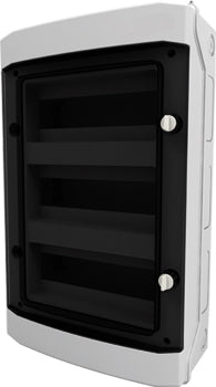 AP-Wohnungsverteiler 3-reihig, 36TE, IP65, transparente Tür