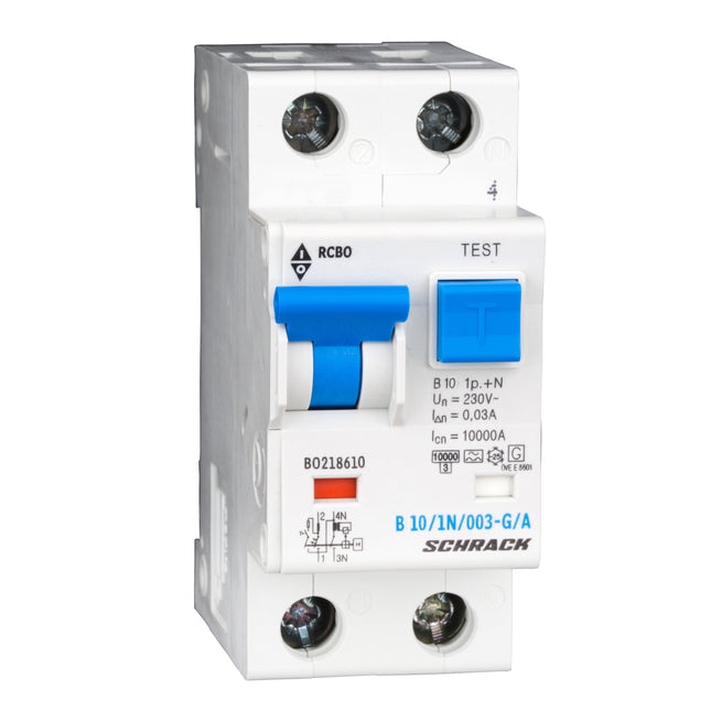 LS-FI-Schalter,Kennl. B, 10A, 30mA, 1+N, Bauart G, Typ A