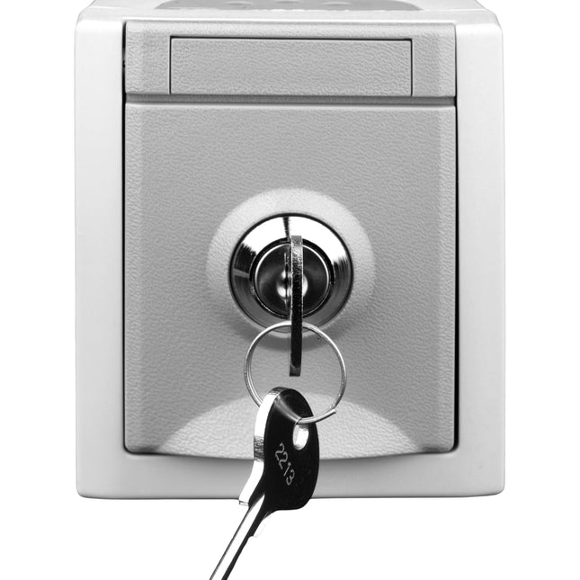 AP-Steckdose abschließbar, verschiedene Schließungen