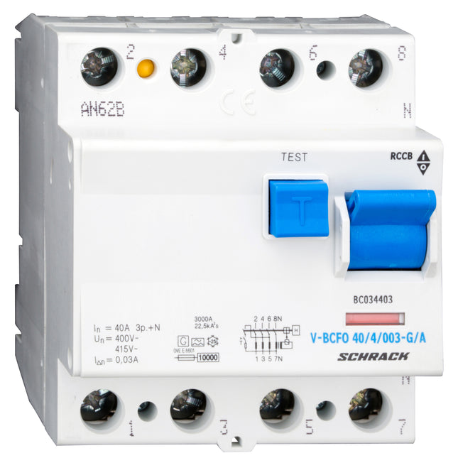 FI-Schalter, 40A, 4-polig, 30mA, vsf., Bauart G, Typ A