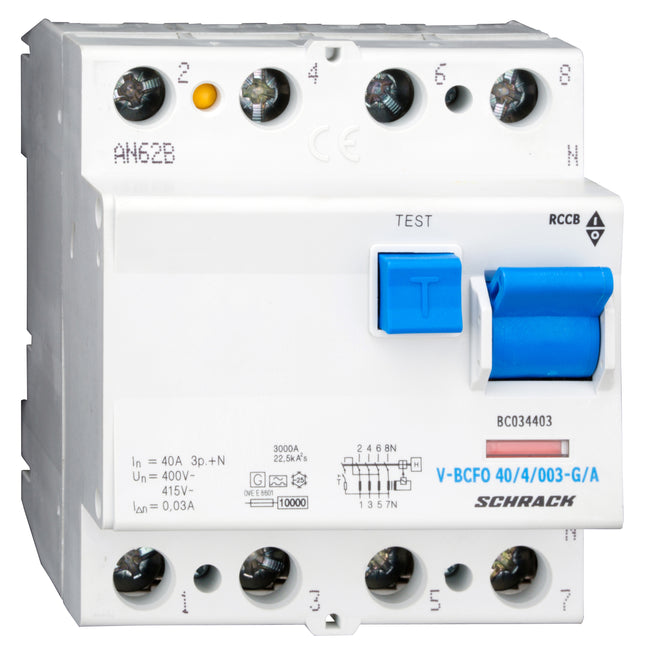 FI-Schalter, 40A, 4-polig, 30mA, vsf., Bauart G, Typ A