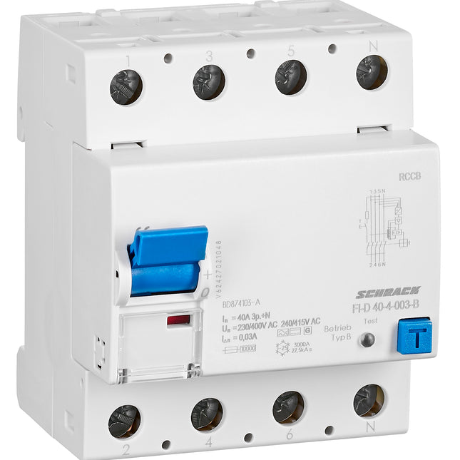 Allstromsensitiver FI-Schalter 40A,4-polig,30mA, Typ B(fq),G