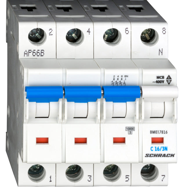 Sicherungsautomat, Kennlinie C, 16A, 3+N, 10kA