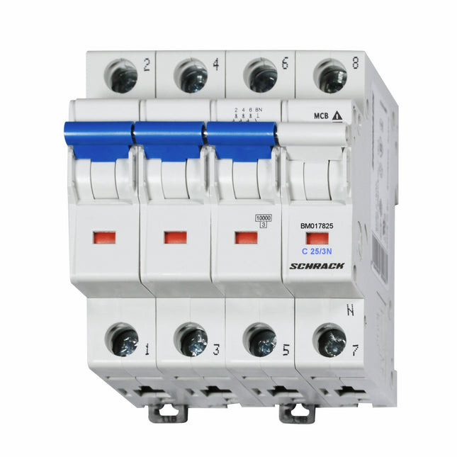 Sicherungsautomat, Kennlinie C, 25A, 3+N, 10kA