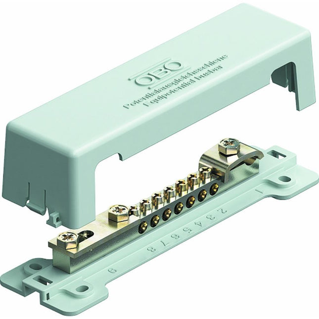 Potentialausgleichsschiene 188mm CuZn grau