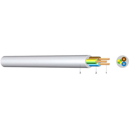 PVC Schlauchleitung mittel YMM-J 3x1,5 hellgrau 50m Bund