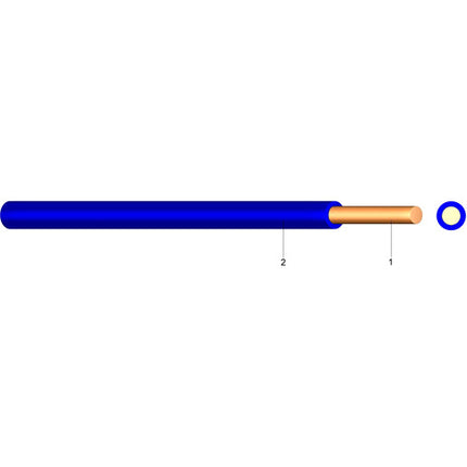 PVC Aderleitung Ye 2,5 blau 100 m Bund
