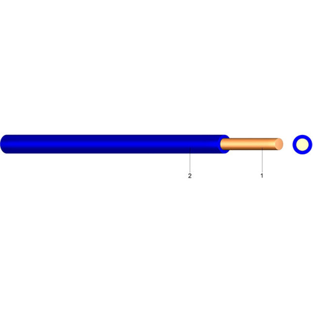 PVC Aderleitung Ye 2,5 blau 100 m Bund