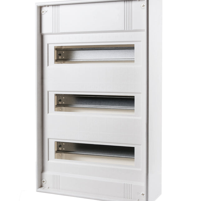 Aufputz Verteiler 3-reihig, 36TE, reinweiß, ohne Türe