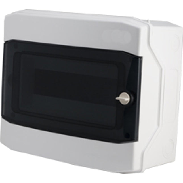 AP-Wohnungsverteiler 1-reihig, 12TE, IP65, transparente Tür