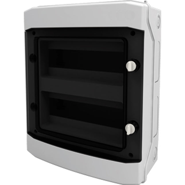 AP-Wohnungsverteiler 2-reihig, 24TE, IP65, transparente Tür