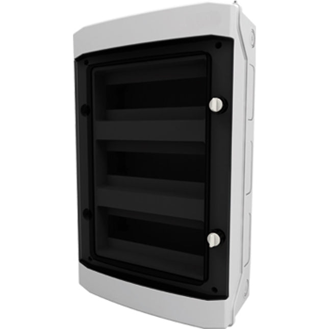 AP-Wohnungsverteiler 3-reihig, 36TE, IP65, transparente Tür