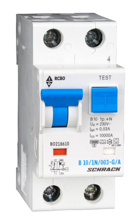 LS-FI-Schalter,Kennl. B, 10A, 30mA, 1+N, Bauart G, Typ A