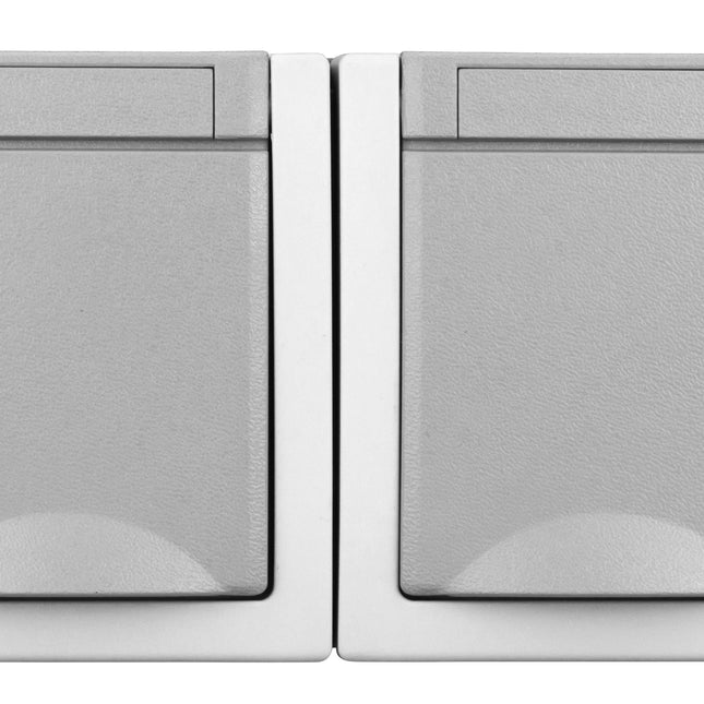 AP-Kombination Doppelsteckdose, Steckklemme, waagrecht