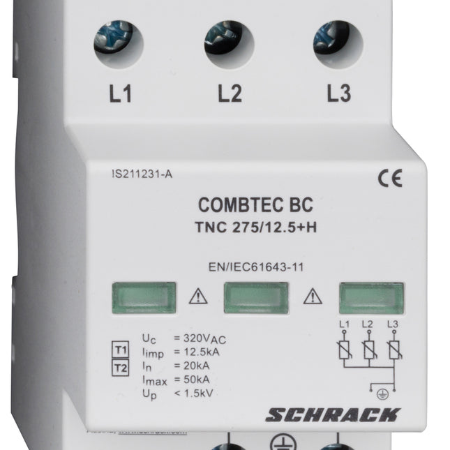 Blitz-/Überspannungsableiter 3+0 TNC,I+II(B+C),275V,12,5kA